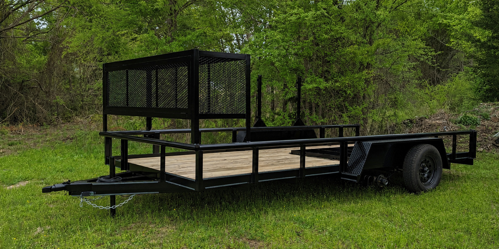 Wholesale Premier Custom Landscape Utility Trailer with Tool Rack and Ramp