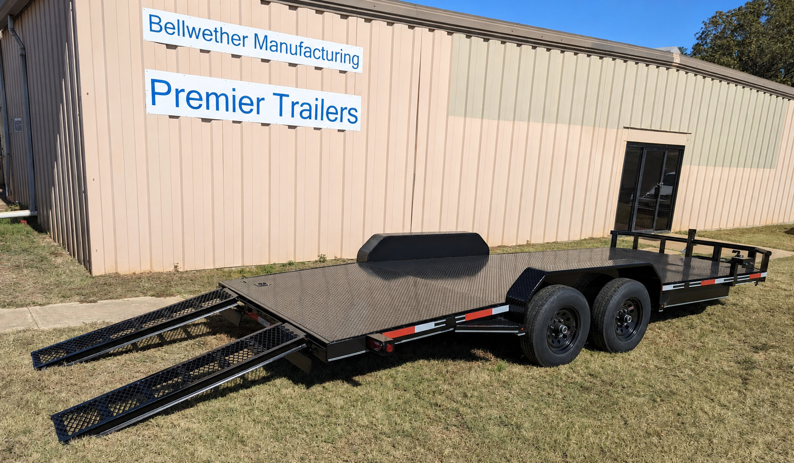 Wholesale The Trailer Solution Premier Custom Pro Car Hauler Utility Trailer with Diamond Plate Slide in Ramps