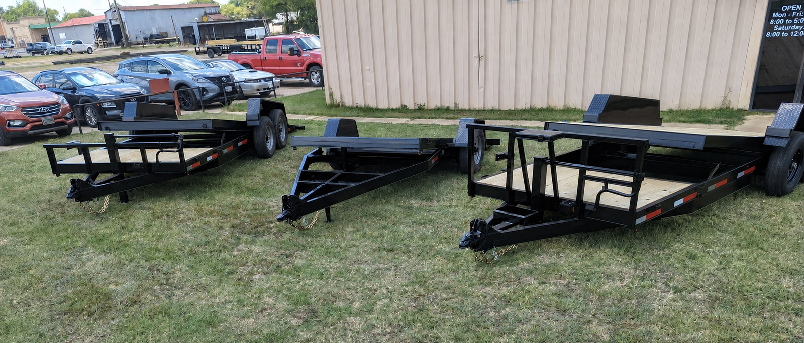 The Trailer Solution Wholesale Premier Trailers Custom Tilt Equipment Trailer with 4' Stationary Bed for Skid Steer Tractor Car Truck 4 Wheeler SUV