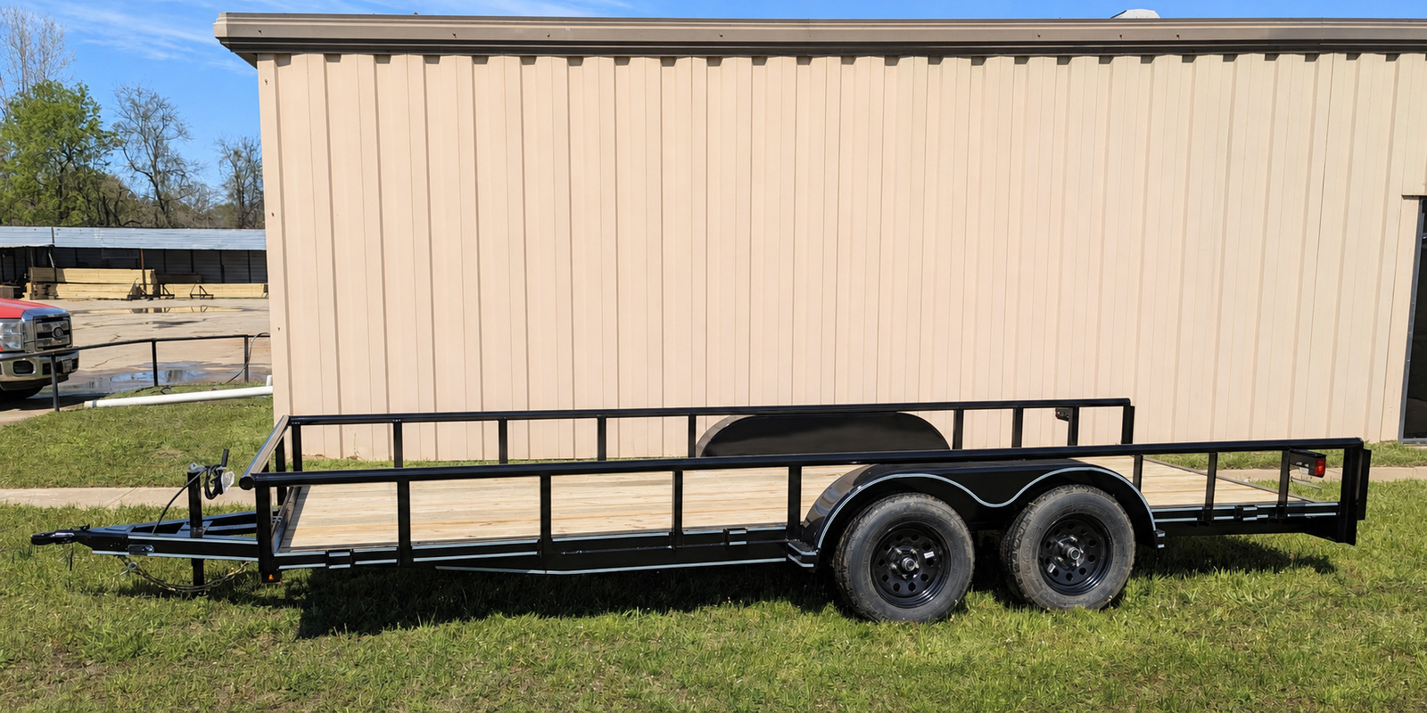 Tandem Trailer Pipe Equipment Wood Utility Trailer