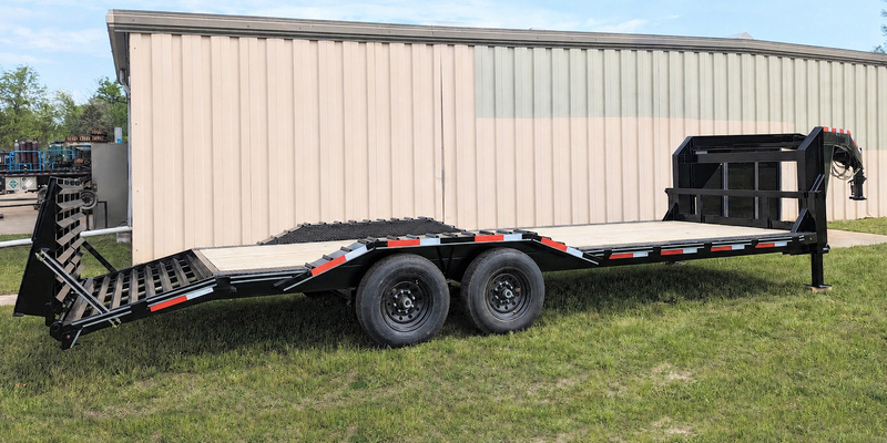 The Trailer Solution Premier Heavy Duty Equipment Utility Trailer with Fold Up Ramp