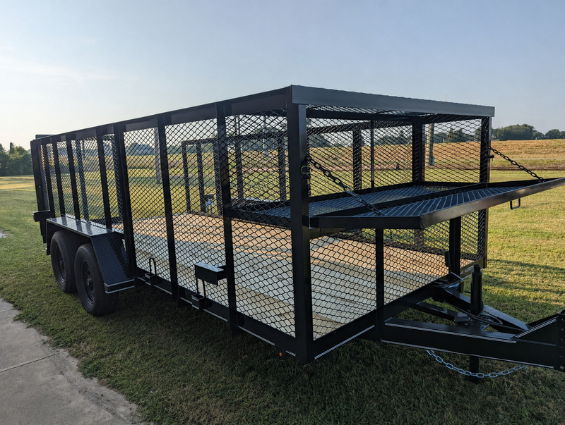 Landscape Utility Trailer with Enclosed Sides and Tool Storage