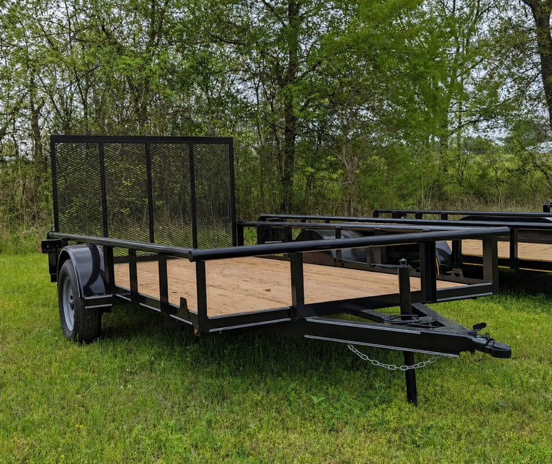 Single Axle Utility Trailer with 4' Lawn Mower Ramp